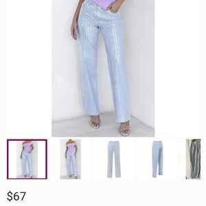 Light Blue Sequin Jeans